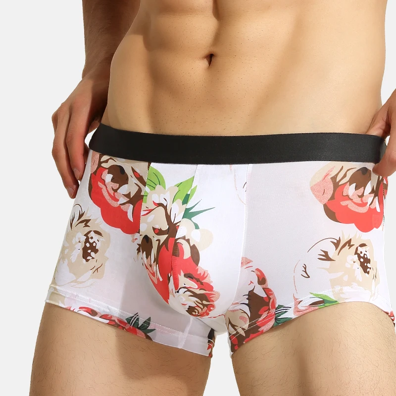 5PCS Men's underwear, men's briefs, ice silk soles, four-cornered cuffs, men's modal summer thin style, breathable