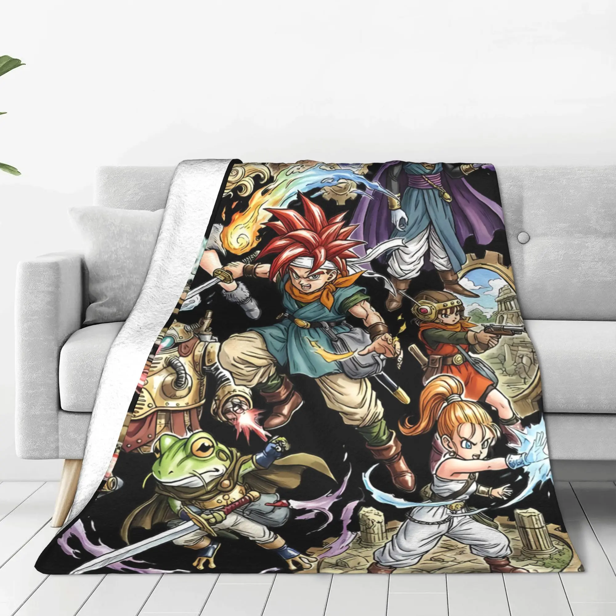 1PC Home Cute Room Decor Heroes Party  Gaming Print Blanket Throw Blanket Chrono Trigger Novelty Warm Blanket All Season