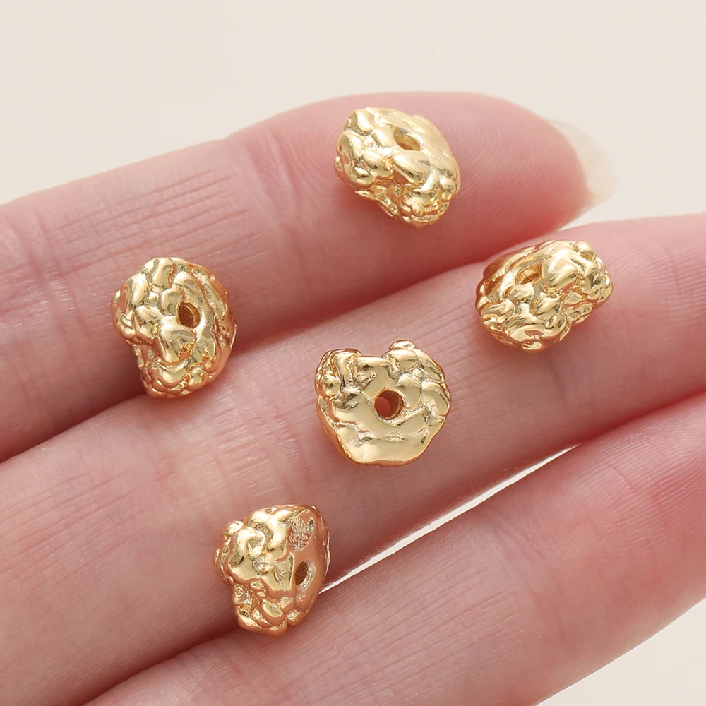 5 قطعة 8*8.5 مللي متر 14/18 كيلو الذهب اللون مطلي غير النظامية شكل Charms الخرز ل عقد دي اي واي سوار صنع المجوهرات اكسسوارات