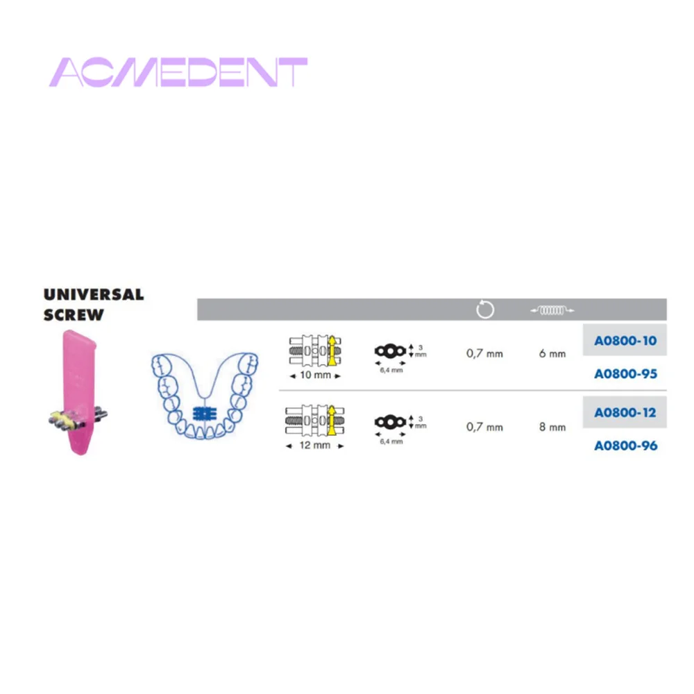 1 szt. Uniwersalna śruba dentystyczna górna dolna Leone ortodontyczne śruby rozprężne A0800