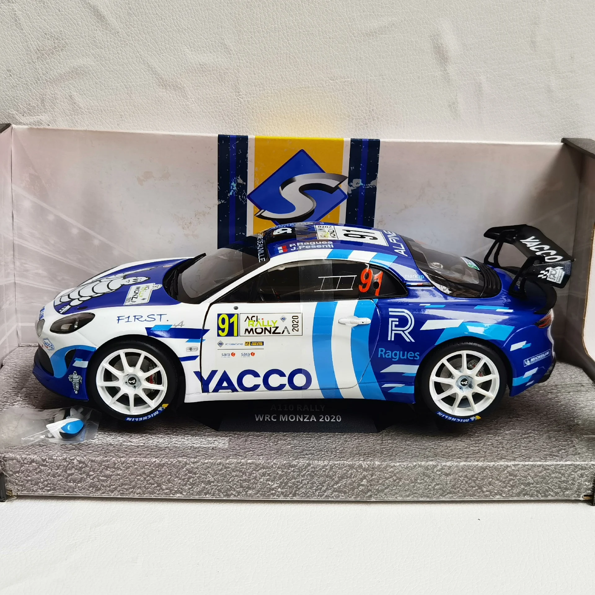 Diecast SOLIDO 1/18 Scale A110 # 91 2020 WRC Racing Alloy Car Model