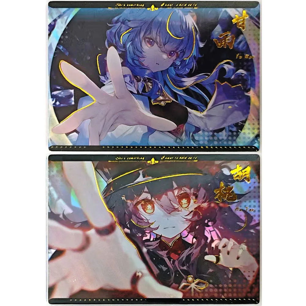 Anime diosa historia ER Furina Sangonomiya Kokomi Yamato Nami Uta Miku Premium Flash tarjeta coleccionable regalo de cumpleaños de Navidad