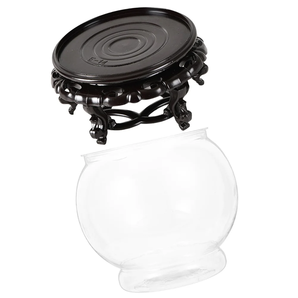 

1 set Transparent Landscape Tank Clear Plastic Desktop Aquarium Globe Shape Small Fish Bowl For Home Office Decor Betta Fish