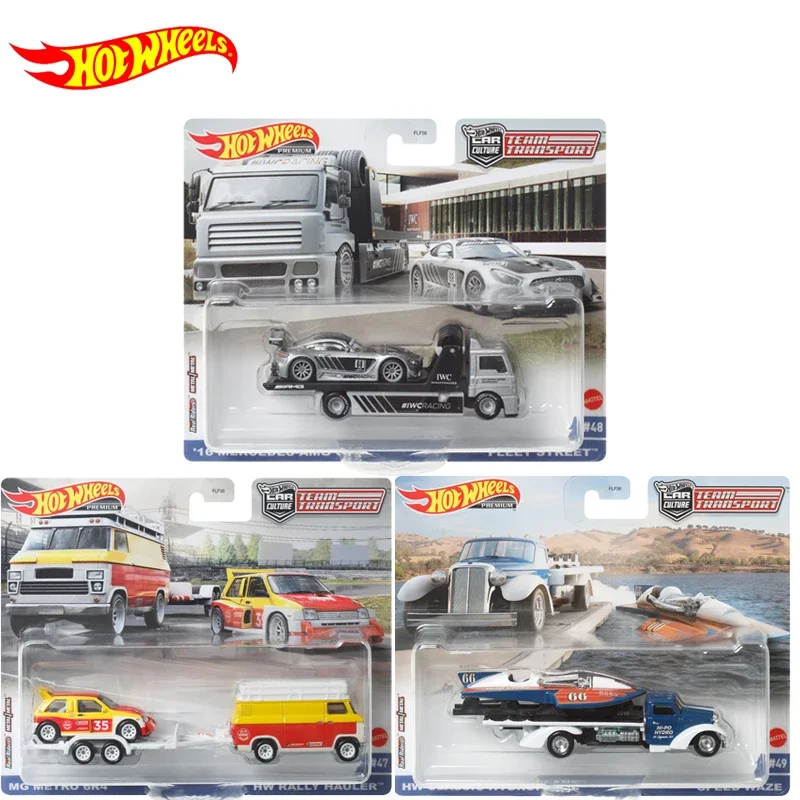 

Original Hot Wheels Premium Car Culture Team Transport Voiture Metal Diecast 1/64 MG Metro Mercedes-AMG Hydroplane Toys for Boys