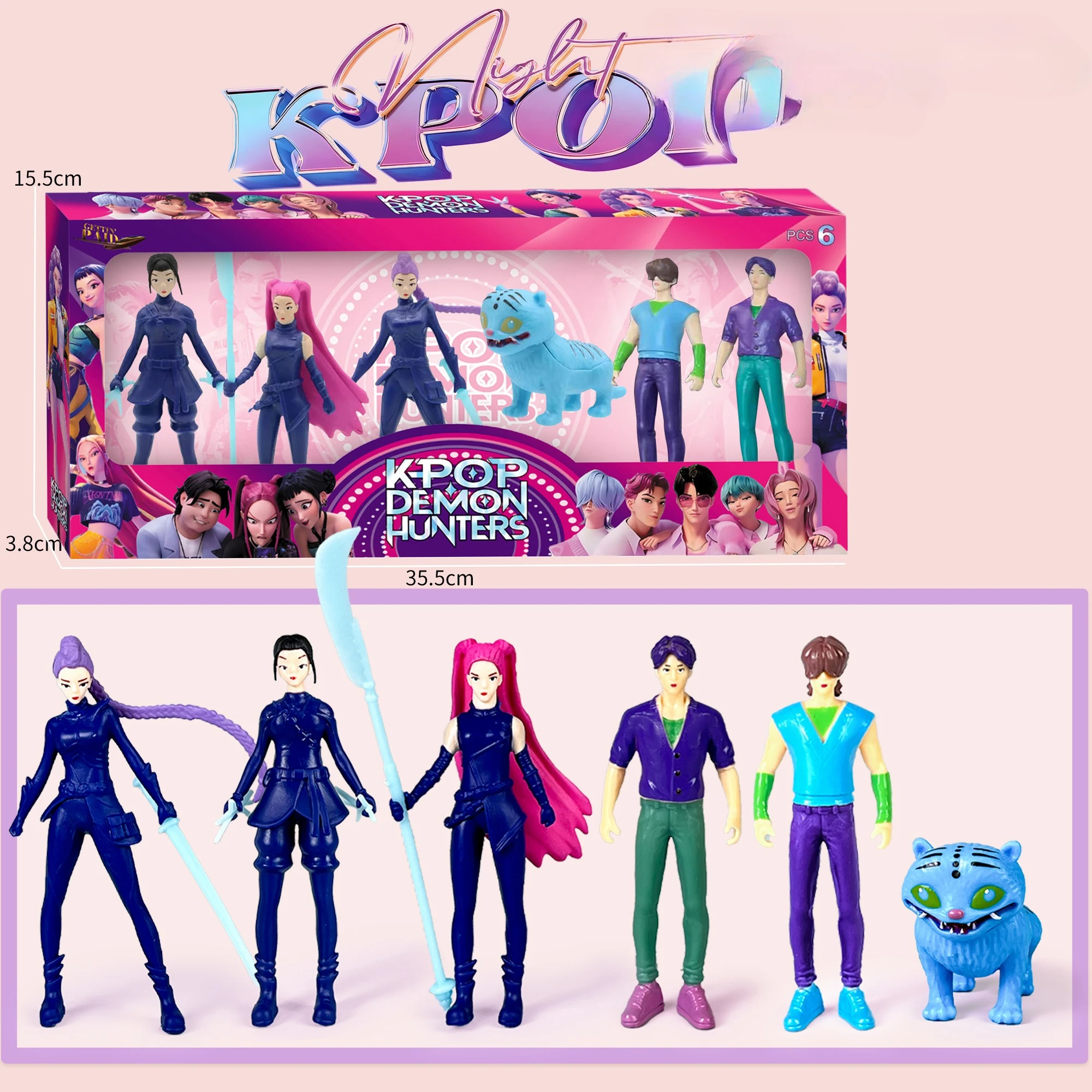 2025 Hot Anime KPop Devil Hunter Doll Vinyl Toy Rumi Mira Zoi Character Vinyl Mask Blind Box Ornament Toy Christmas Gift