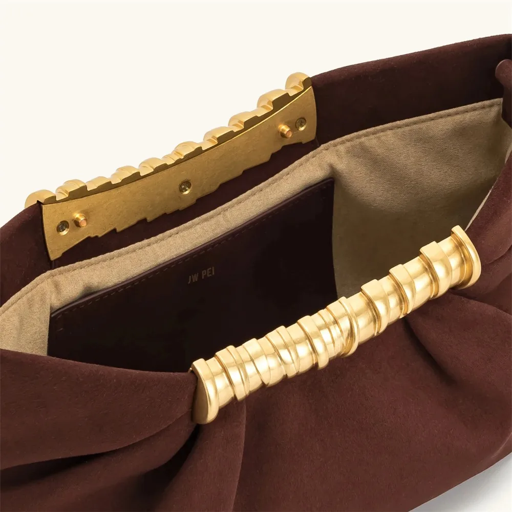 كيس حديث جديد على شكل bandoulière plissé French Le Ya، 2025 كيس صغير على شكل bandoulière avec chaîne en metal، كيس مأدبة إليغانت #6