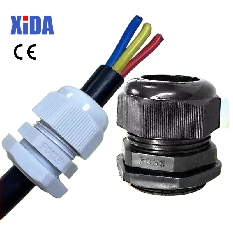

Waterproof Cable Gland Cable Entry IP68 PG7 for 3-6.5mm PG7 PG9 PG11 PG13.5 PG16 PG19 PG21 White Black Nylon Plastic Connector