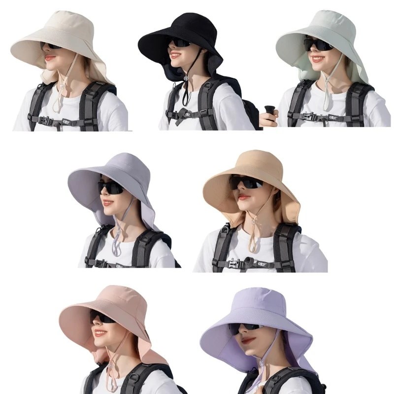 

Fishing Hat Sun Hat Hat with Neck Flap Hiking Hat with Ponytail Hole