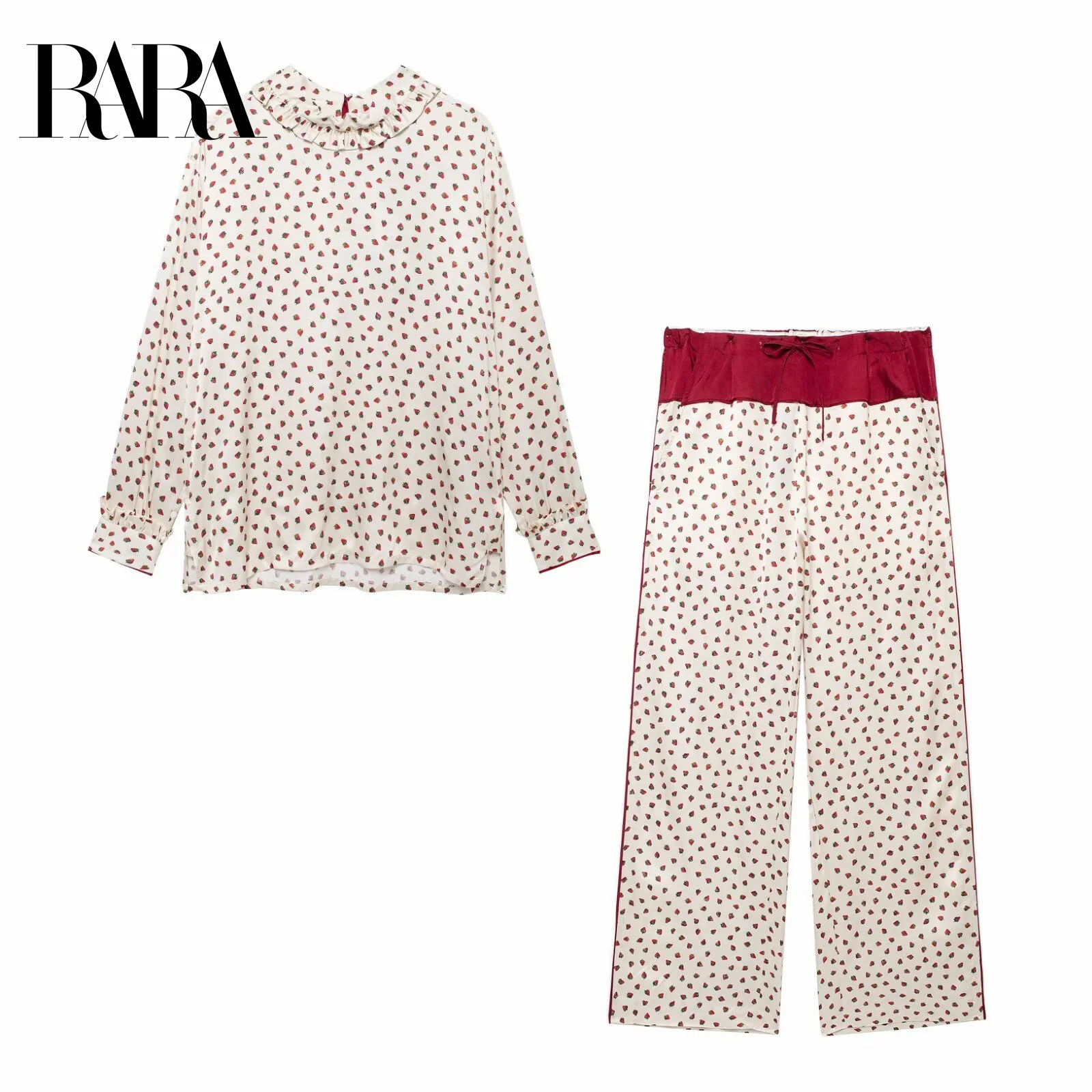 

RARA2025 new summer women's clothing casual fashion simple and comfortable long tops + drawstring wide-leg trousers
