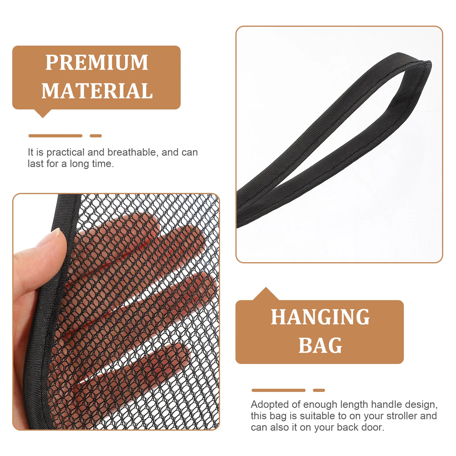 

Portable Breathable Stroller Hanging Organizer Bag Diaper Storage Bottle Container Multi-Function Baby Stroller Net Pouch