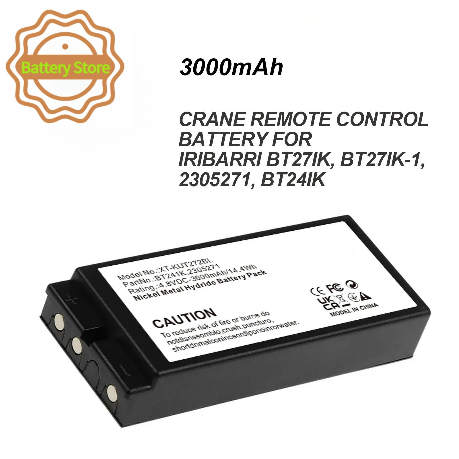 3000mAh Battery For IKONTROL 2305271, JASO, KONECRANES, T70 console box,T70/3, T70/4, T70/8, TM70, TM70/3, TM70/8