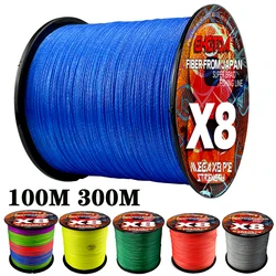 GHOTDA LURE FISH X8 Fishing Lines 300M 100M 8 Strands Braided Wires Multifilament PE Line for Carp Fishing Cord 18LB-78LB Smooth