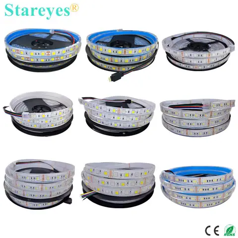 IP68 Waterproof SMD 5050 LED Strip 60 LED/m DC12V 5m DC24V 10m Warm white CCT RGB RGBW 4 in 1 RGBCCT 5 in 1 LED Rope Ribbon Tape