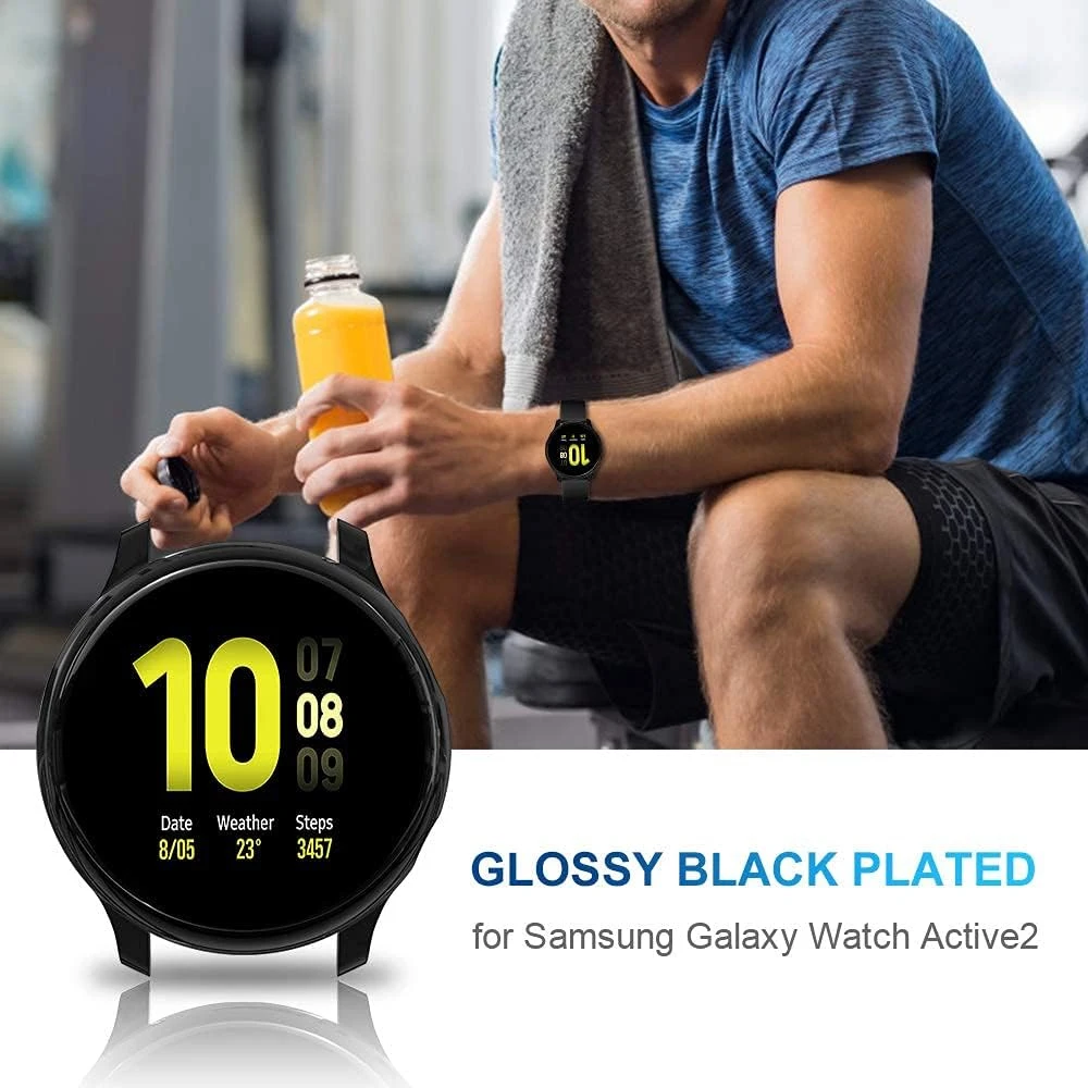 Screen Protector Case for Samsung Galaxy Watch Active 2 40mm 44mm, Soft TPU Full Around Cover ，