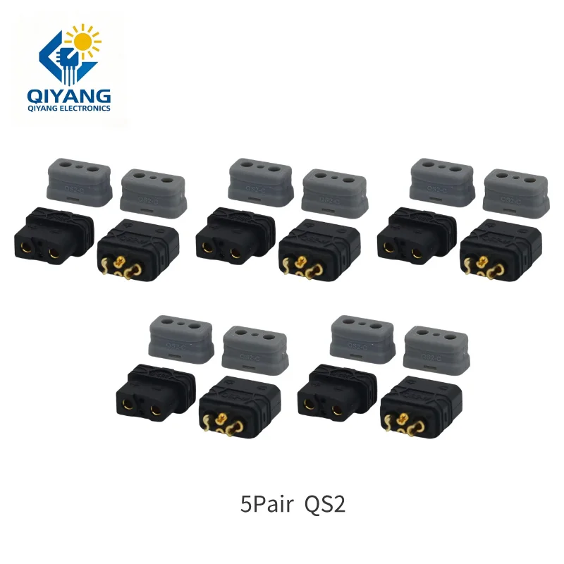 1/3/5/10 Pair QS2 15A High Current Flameproof Connector Gold-Plated Brass fo EV Charging Stations/Robotics/Industrial Automation