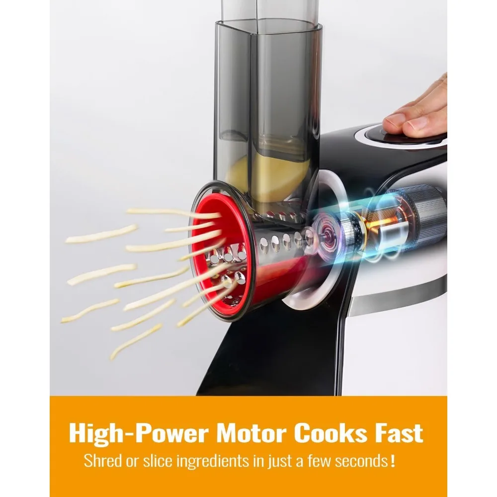 Electric Cheese Grater Salad Shooter,5-In-1 Electric Slicer For Home Kitchen,One-Touch Easy Control,With Push  Electric