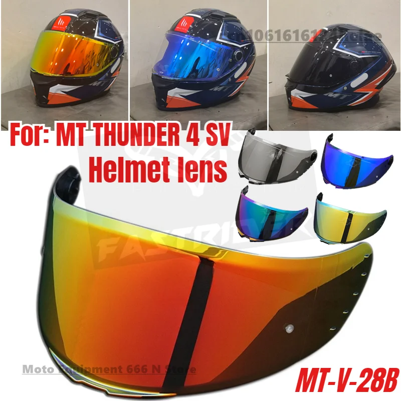 

MT THUNDER 4 SV Helmet Lens, Aurora Red Visors,Anti Fog Sticker,Photochromic Lens,MT-V-28B Helmet Replacement Accessories