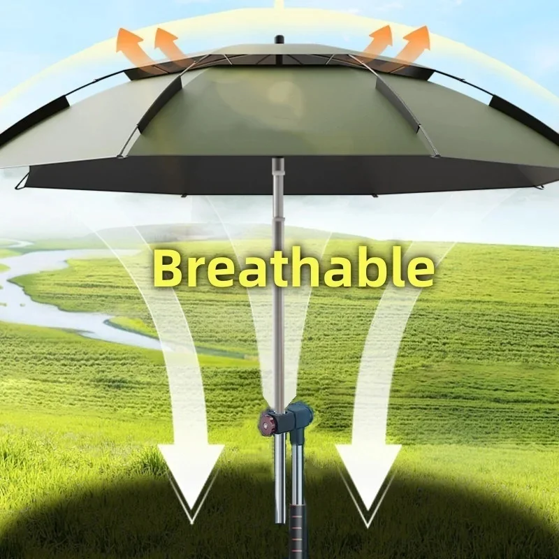 

Открытый пляжный большой зонт из нержавеющей стали, новинка 2023 года, зонтик для рыбалки, улучшенный рыболовный зонт с механической регулировкой