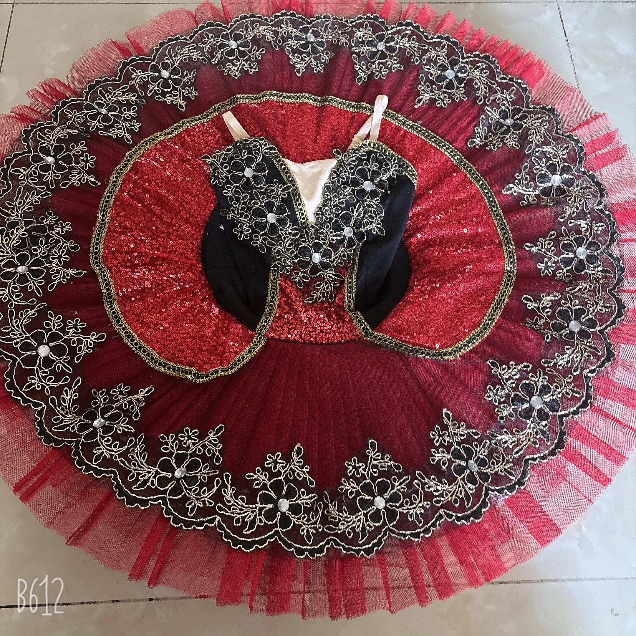 Red Professional Ballet Tutu Girls Pink Platter Pancake Tutu Ballerina Party Dress Adult Women Ballet Dance Costume