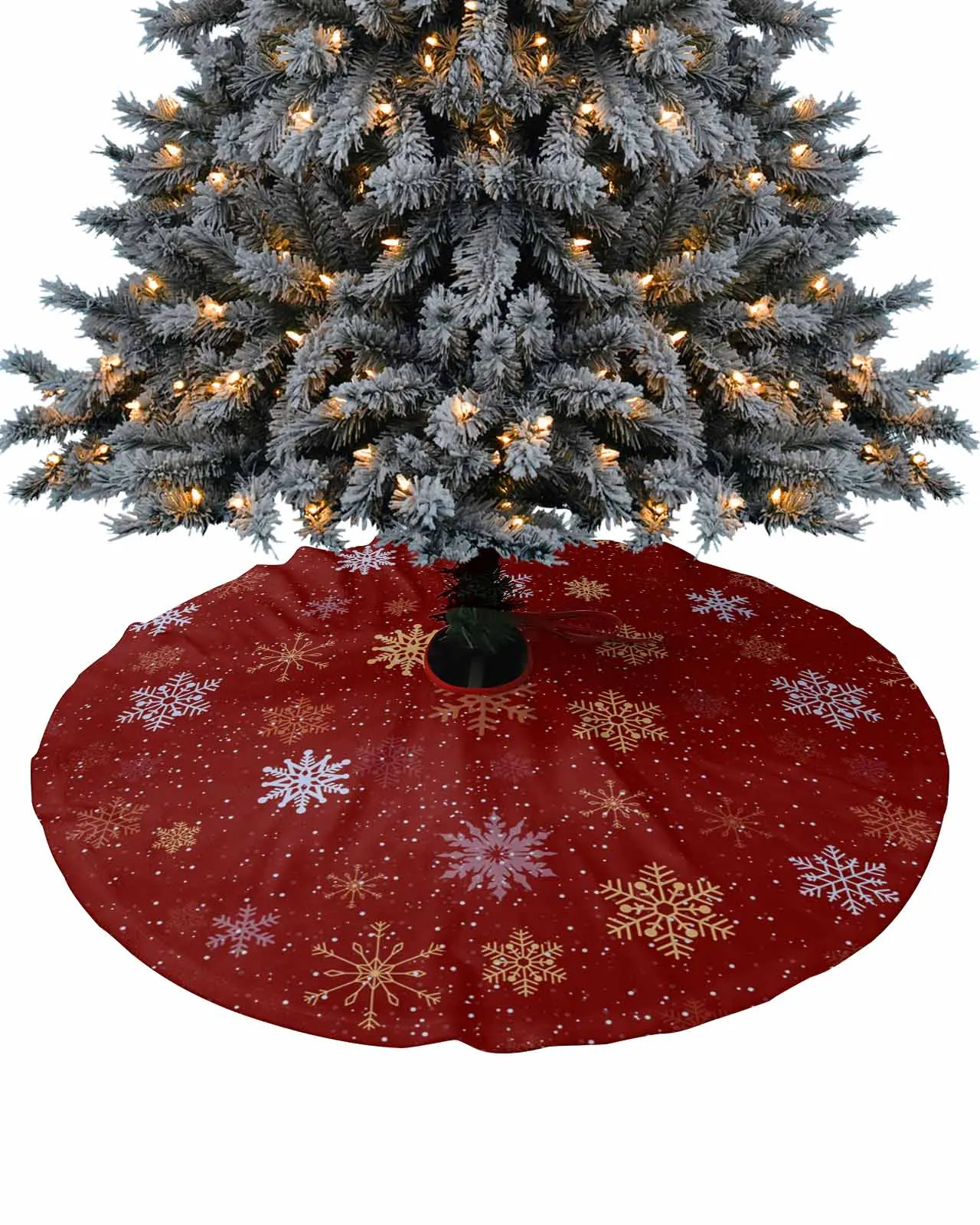 Snowflake Christmas Wave Point Christmas Tree Creative Printed Tree Bottom Decoration Festival Party Tree Skirt