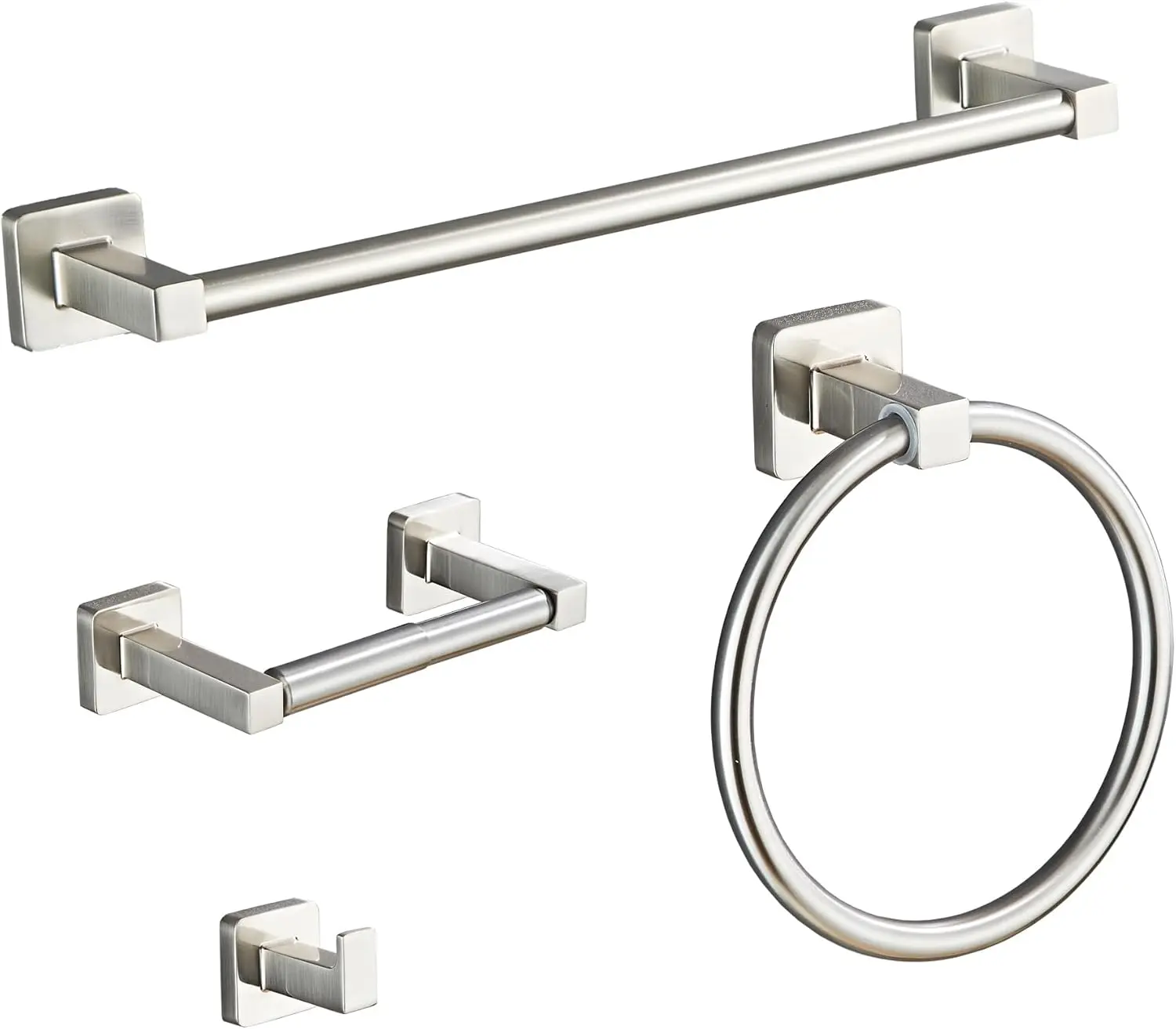 

Brushed Nickel Bathroom Hardware Set 4 Pieces,Towel Bar Set Stainless Steel Wall Mounted, Includes 16In Hand Towel Bar, Towel Ri