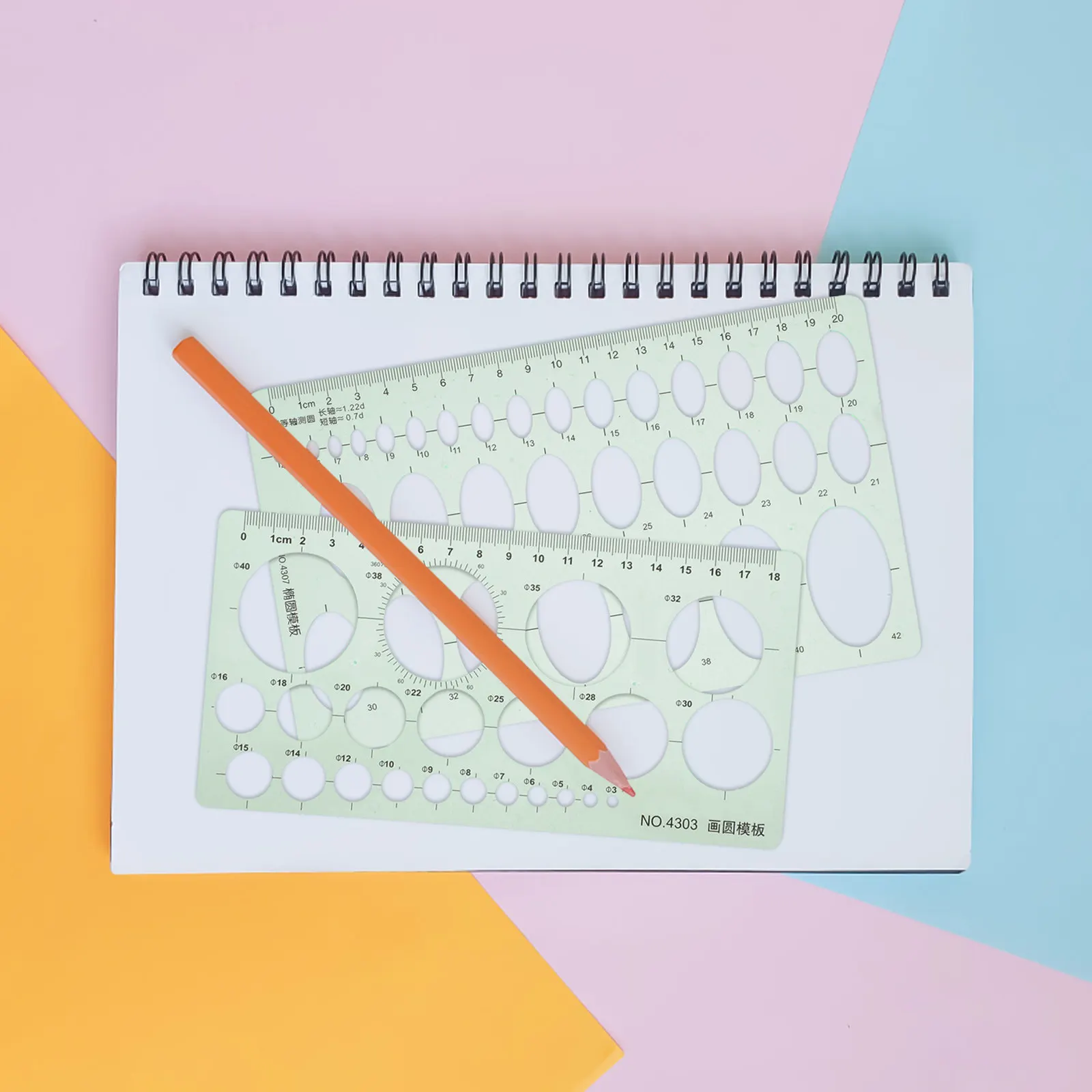 

Набор из 2 геометрических круглых трафаретов-линийек, утолщенные, для архитекторов, инженеров, дизайнеров, для рукоделия, рисования, декора стен