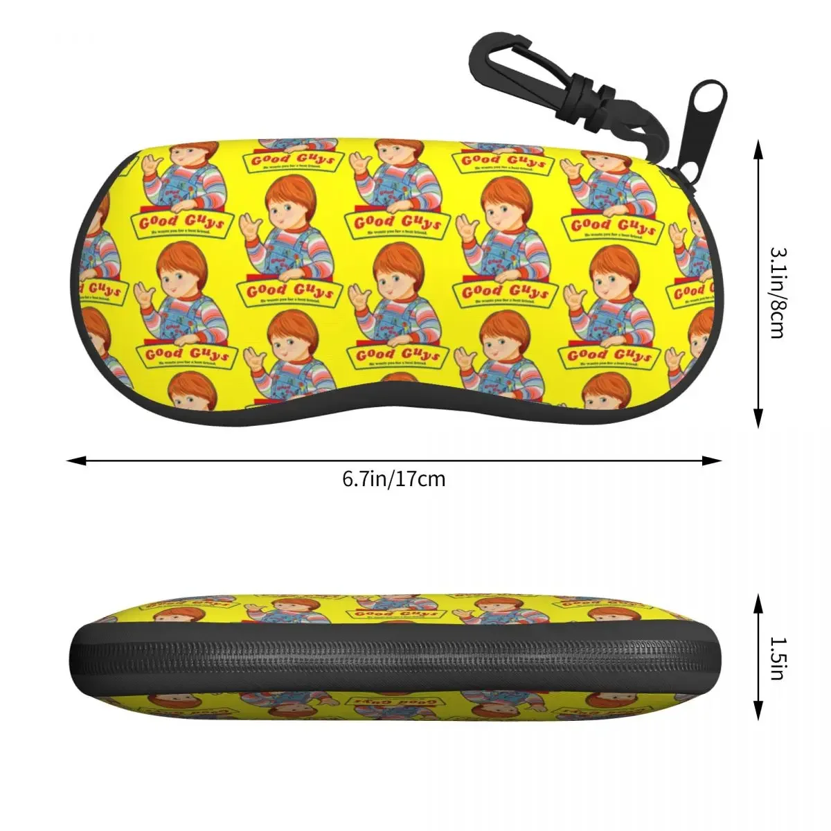 Child's Play Good Guys Shell Eyeglasses Case Women Men Fashion Chucky Glasses  Sunglasses Box Pouch