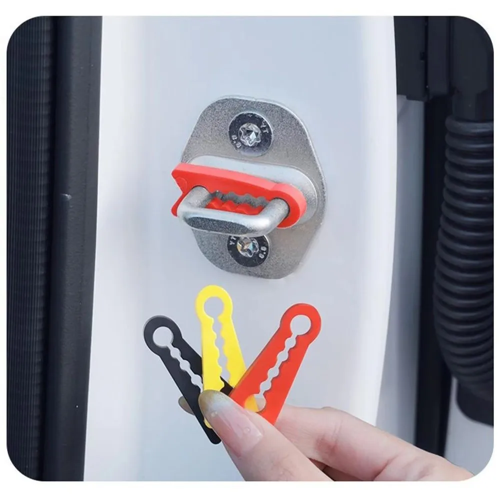 4Pcs Silicone Car Door Shock Absorber Seal Soundproofing Car Door Lock Sound Deadener Buffer Sound Reduction Thickened