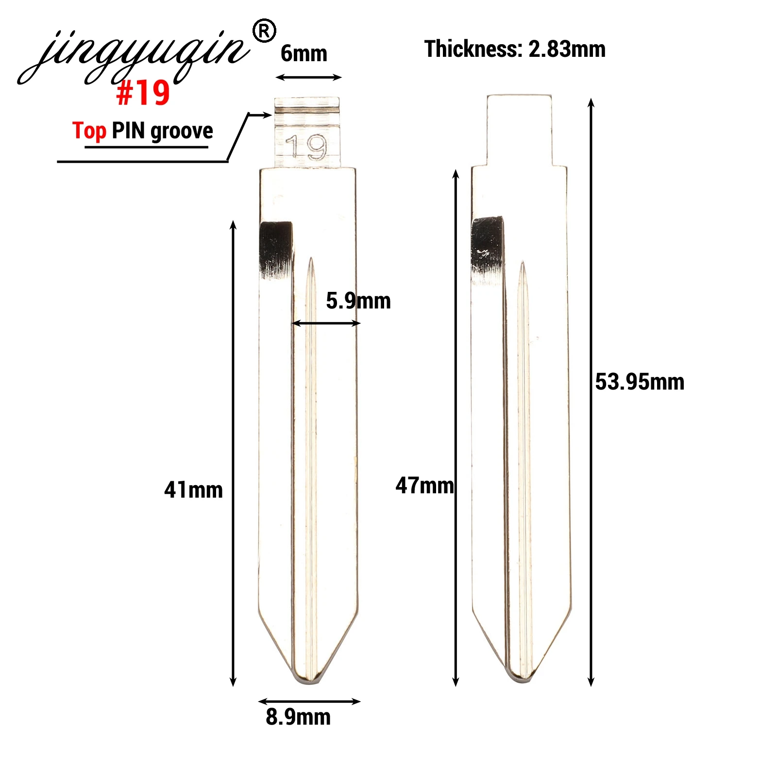 Jingyuqin HU101 FO21 FO38 Remote Key Metal Blank for Ford Focus Mondeo CMAX FIESTA GALAXY NO.38 #19 90 91 98 109 Uncut Blade