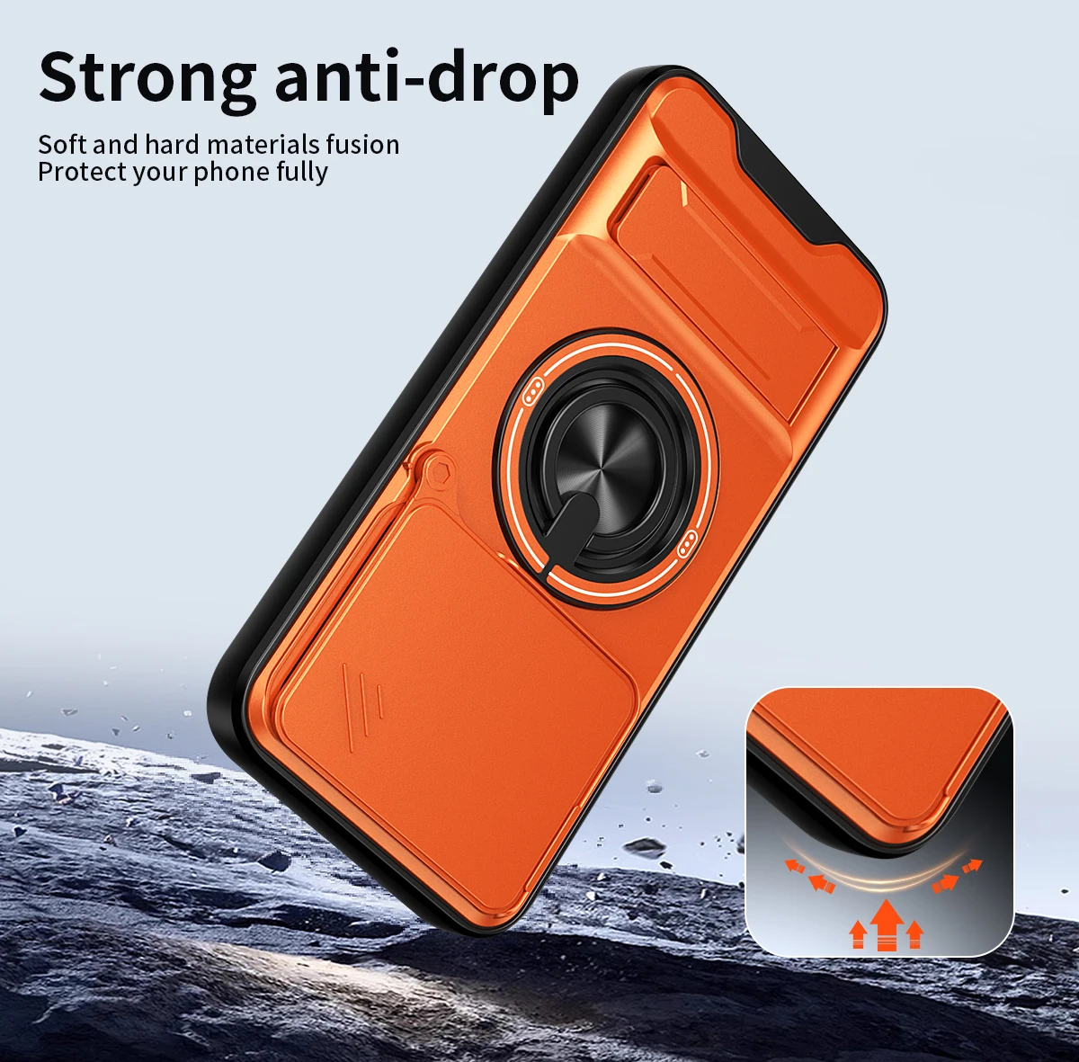 Lens Slide Cover For Xiaomi 15T Pro Redmi A5 13C Poco M7 Plus C65 C71 X5 Pro Ring Stand Built-in Magnetic Car Mount Case