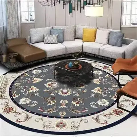 

Round Carpet Large Area Rugs Washable Entrance Door Mat Bedside Living Room Decoracion Home Antiskid Floor Mat Luxury Retro