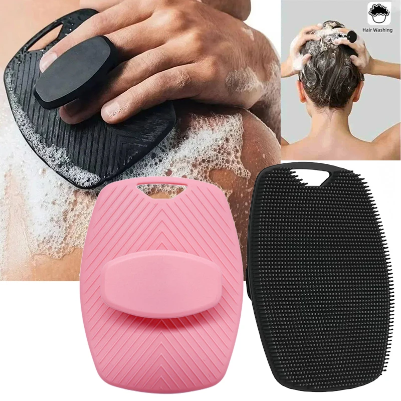 

1 шт. Мягкая силиконовая отшелушивающая щетка для спины, скраб для тела, щетка для душа, нежная массажная щетка для ванны, принадлежности для ванной