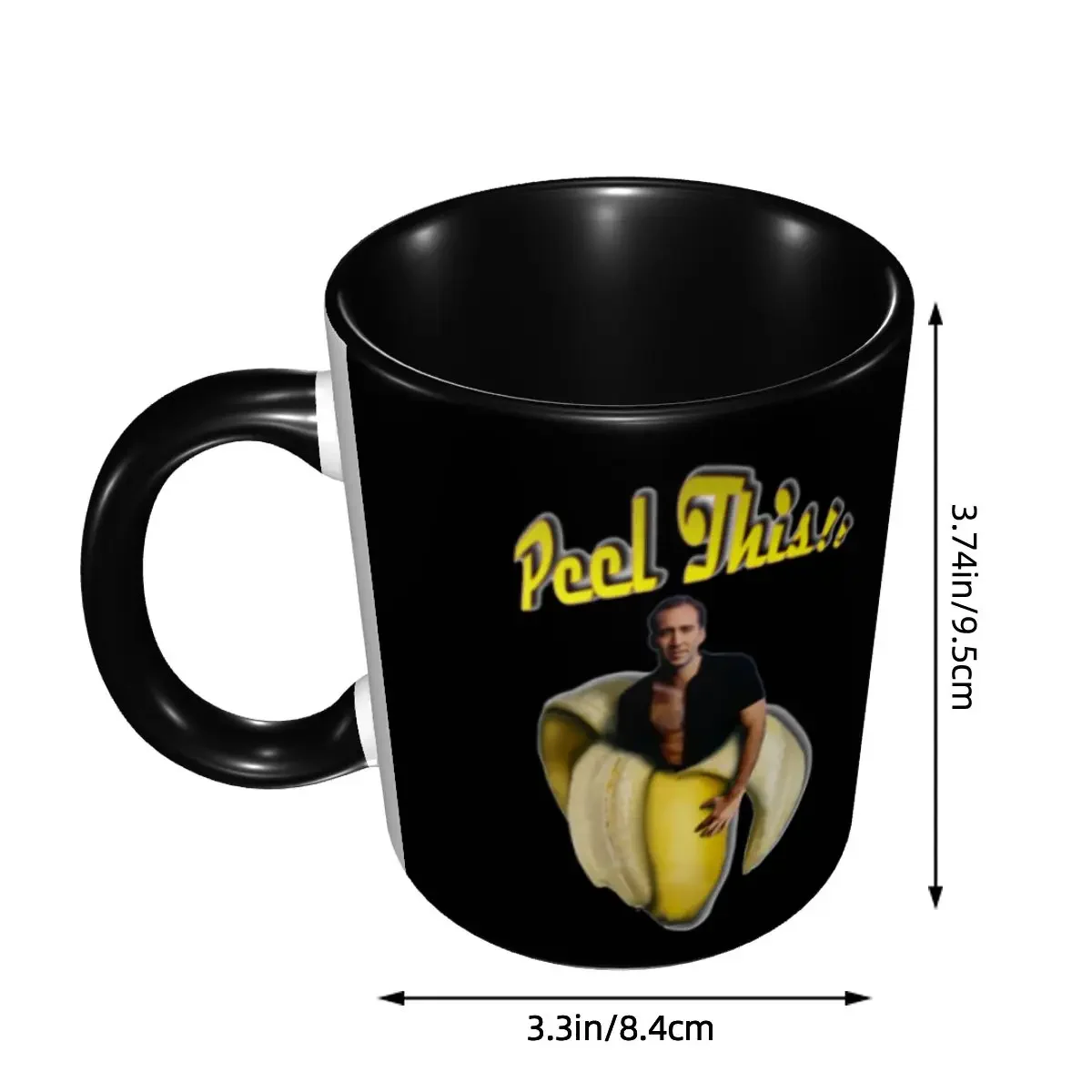 DIY Nicolas Cage Banana Ceramic Mugs Custom Funny Meme Coffee Cup Creative Gift