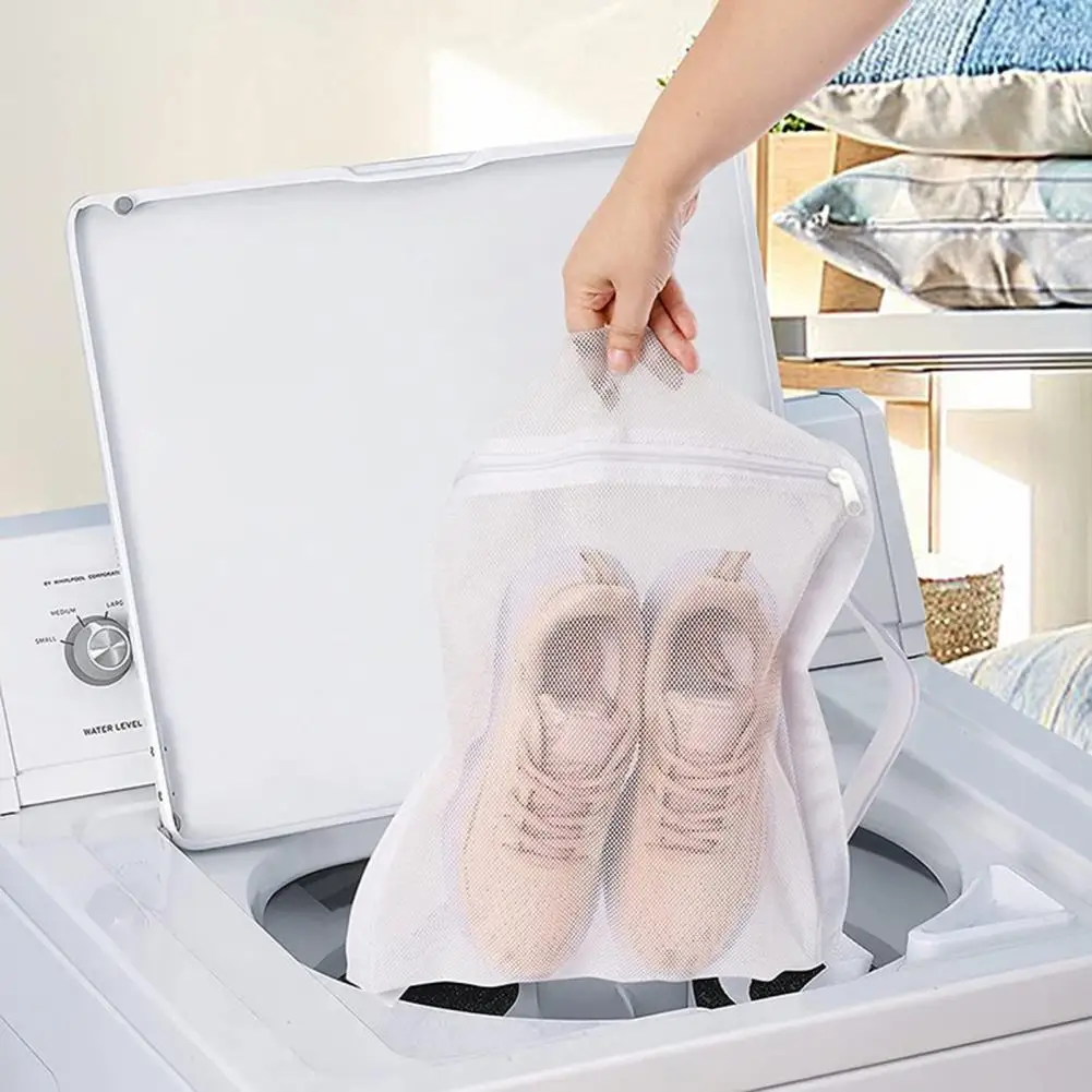 Shoe Laundry Bag Reusable Washing Machine Shoe Bag Zippered Mesh Laundry Pouch for Sneakers Trainers Slippers Dryer Washer Use