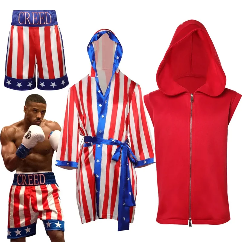 Фильм Creed III Adonis Creed, боксерский халат для косплея, шорты, мужской костюм, ролевая игра, фантазия, мужское нарядное платье, праздничная одежда, ролевая игра