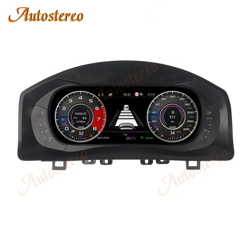 For Volkswagen Tiguan 2013 LCD Dashboard Auto Player Digital Cluster Instrument Panel Multifunctional QLED Speed Meter Head Unit