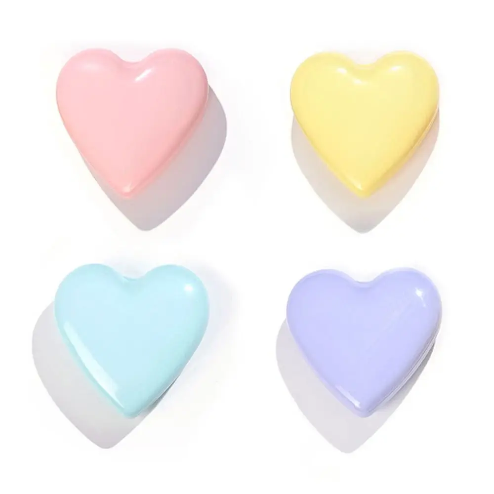 

Mini Heart Hair Comb with Mirror Candy Color Anti-static Massage Comb Hairdressing Scalp Massage Folding Airbag Comb