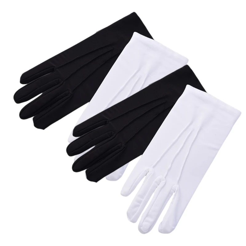 Stage White Gloves for Stage Perform Dancing Adult Size White Gloves Formal Gloves for Party Cosplay Policeman Pageant