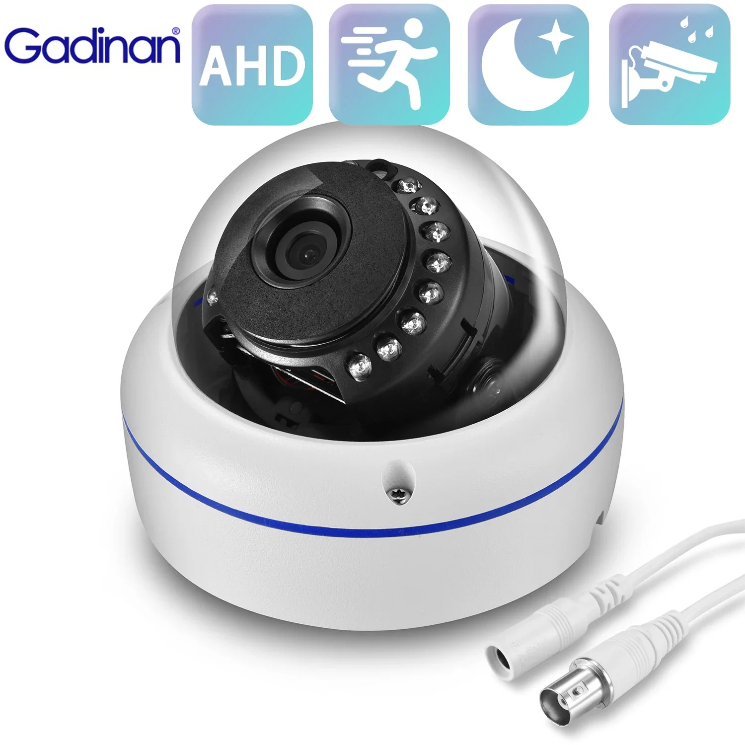 Gadinan Vandal-Proof Dome 5MP AHD Camera Outdoor Indoor 2.8mm lens Night Vision Surveillance 1080P 720P BNC CCTV Monitoring