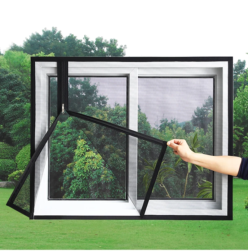 Maßanfertigung, Haushalt, selbstklebendes Reißverschluss-Moskitonetz, Moskitonetz für Fenster, Sommer, Netz, Gaze, Moskitonetz, waschbar – Detail 19
