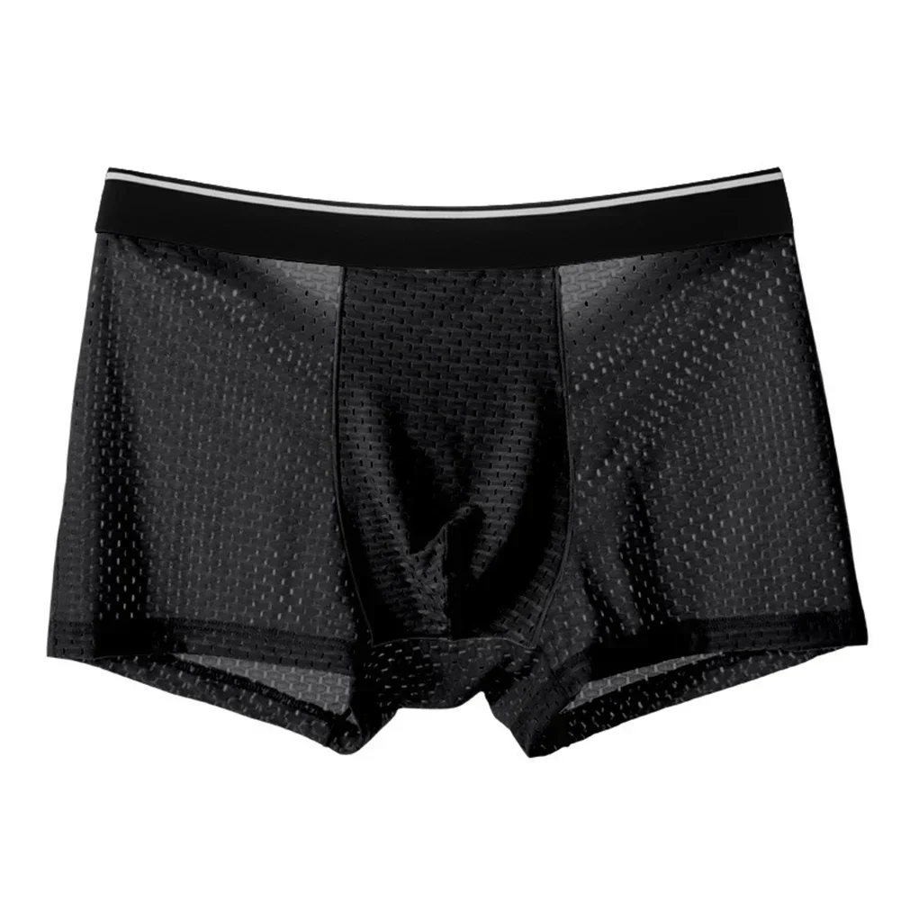 Men's Boxer Briefs Shorts Underwear Breathable U-convex Pouch Panties Quick Dry Sheer Elastic Male Underpants Lingerie