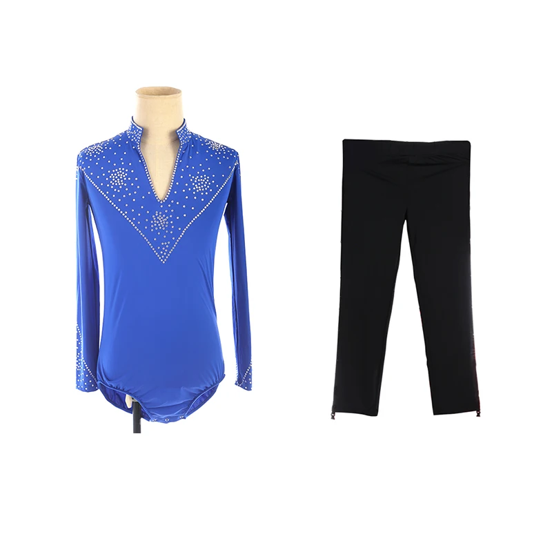 Nasinaya Boys Man Figure Skating Performance Clothing Tops And Pants Customized Competition Ice Skating Leotard Trousers Elastic