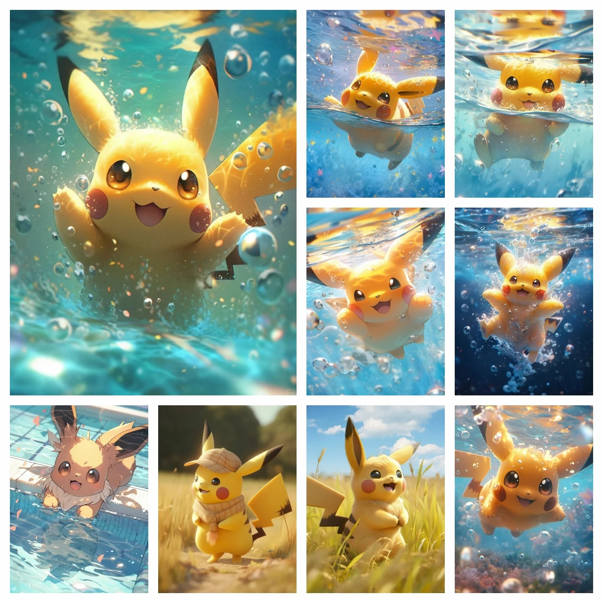 

Набор алмазной живописи японского аниме Пикачу, ювелирные изделия для вышивки крестом, ручная работа, сделай сам, мозаика, украшение для дома, подарки для детей