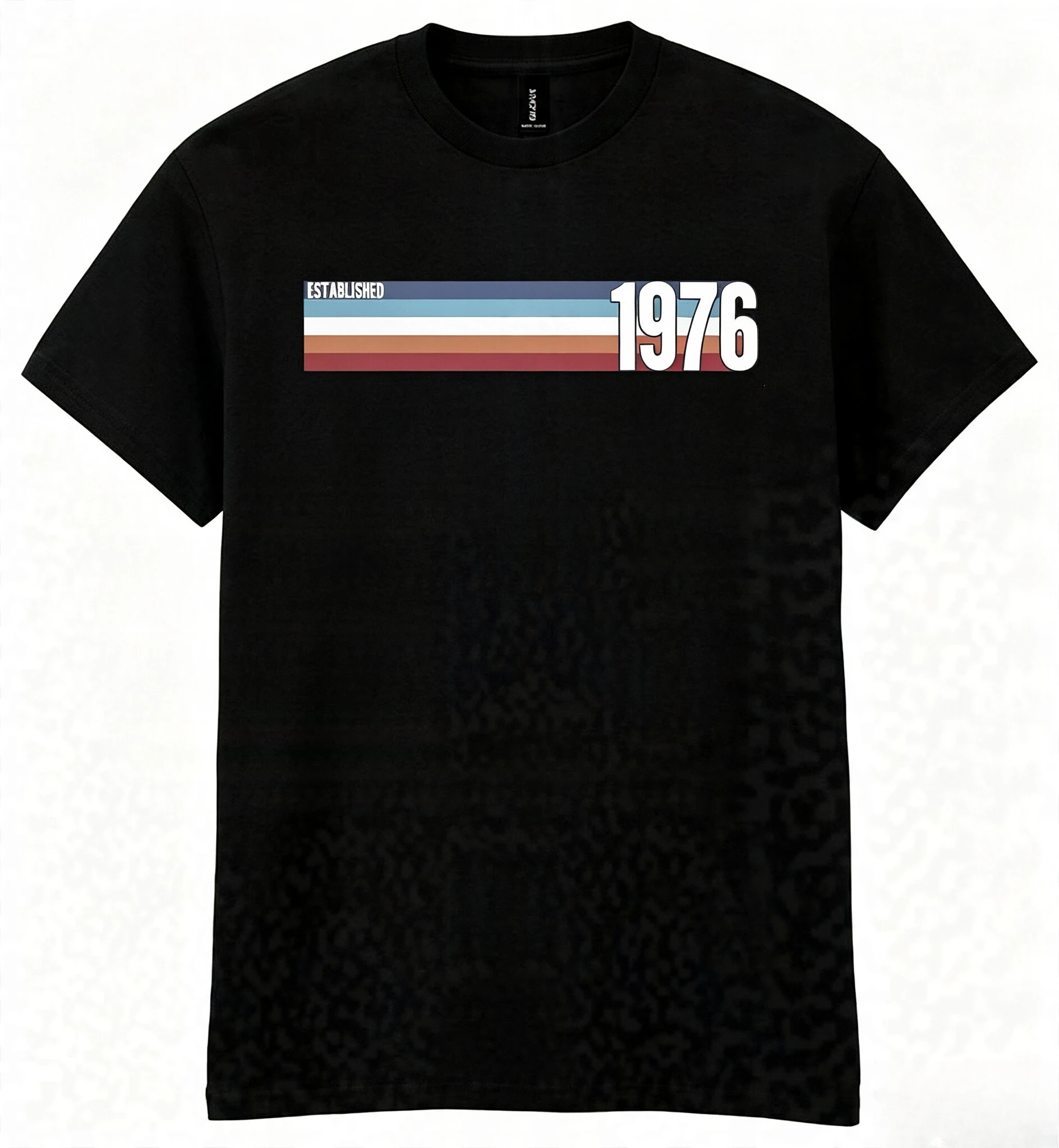 Man T Shirts Cotton Man T Shirt  for Man Slim Fit T-shirt Mens 50th Birthday T-Shirt, Established 1976 Retro Strip,