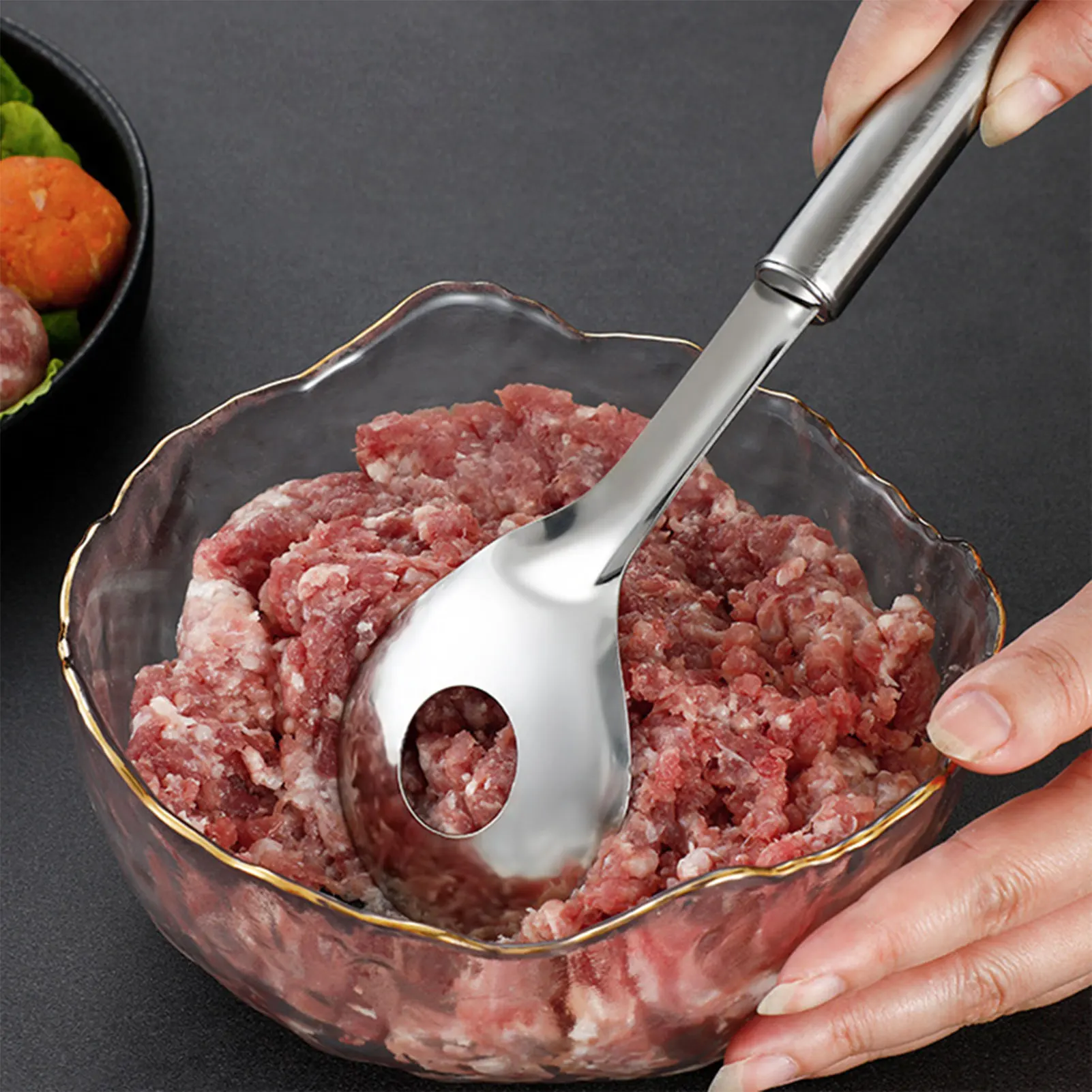 1pc Meatball Maker Stainless Steel Tool for Kitchen Cooking Non-Stick Scoop Spoon Baller for Home Restaurant Durable Gear