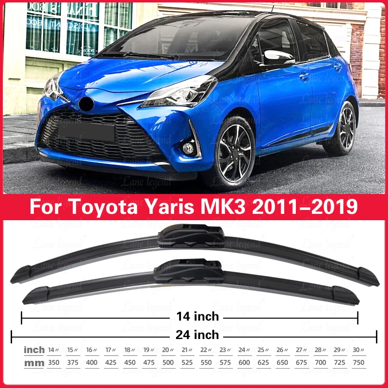 Car Wiper Blades For Toyota Yaris MK3 2011-2019 Front Windscreen Windshield Rain Brush Car Accessories 2016 2017 2018 24\