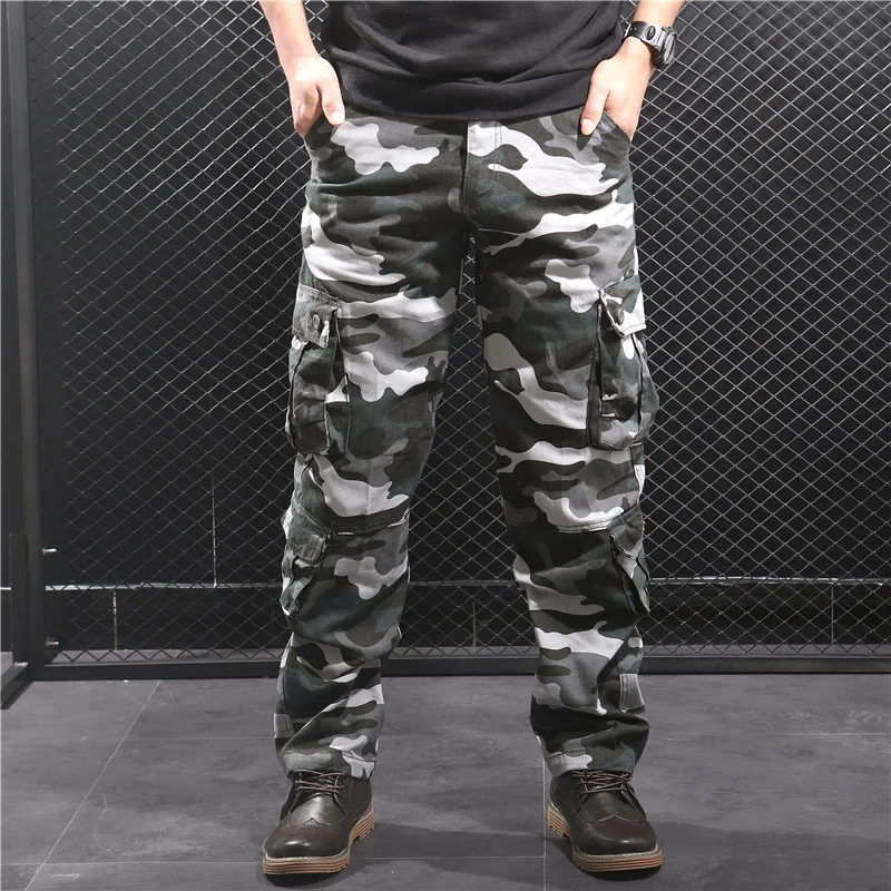 Pantaloni mimetici Pantaloni da trekking da uomo Pantaloni cargo da lavoro mimetici Pantaloni sportivi da esterno Hip Hop Streetwear Pantaloni tattici