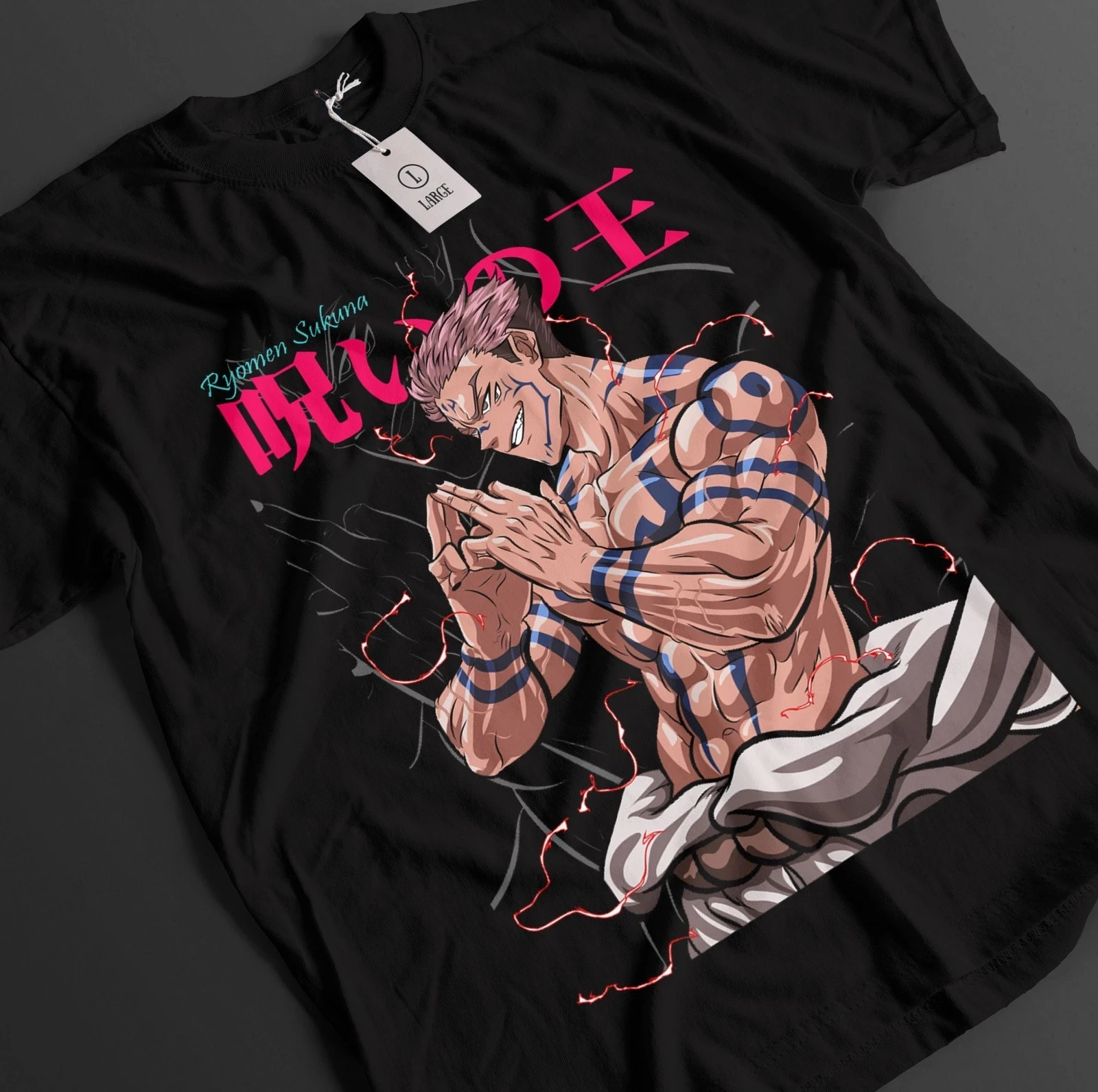 2026 Sommer Jujutsu Kaisen Anime Ryomen Sukuna Bedrucktes Lockeres Kurzarm-T-Shirt aus Reiner Baumwolle für Kinder Trendiges Unisex Casual Y2k