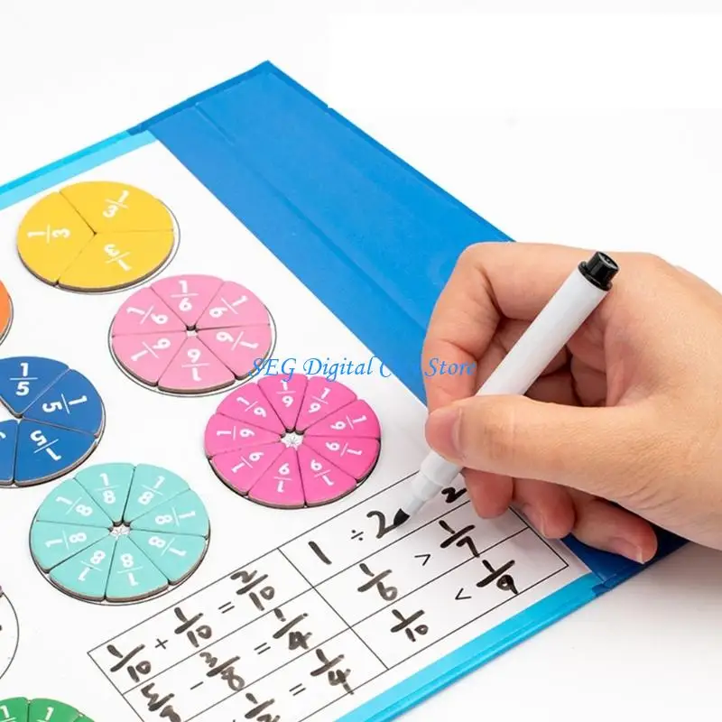 U75B Fraction Tiles Circles and Strips Fraction Demonstrator Set for Student