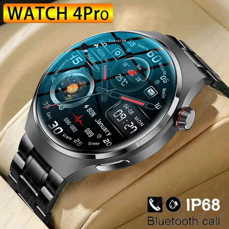 

2024 New GPS Smart Watch Men For Huawei GT4Pro AMOLED Screen Heart Rate Bluetooth Call NFC IP68 Waterproof Sports Smart Watch